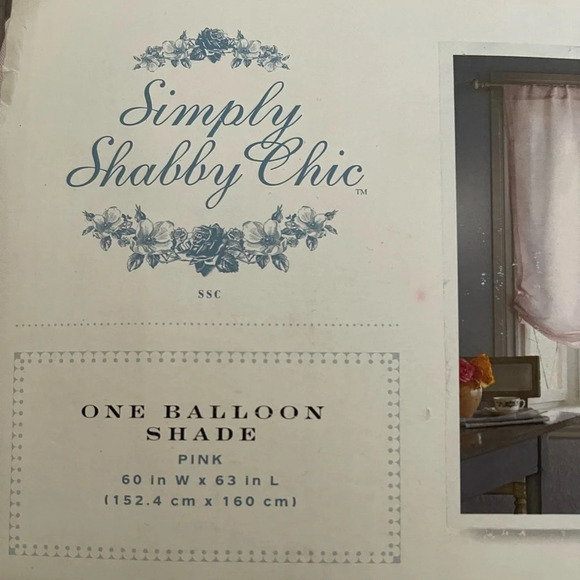 Simply Shabby Chic Balloon Valance Soft Pink Window Shade Faux Silk New curtains - Picture 2 of 9
